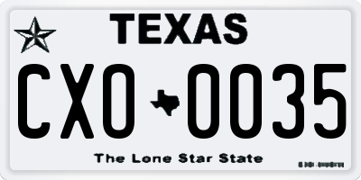 TX license plate CXO0035