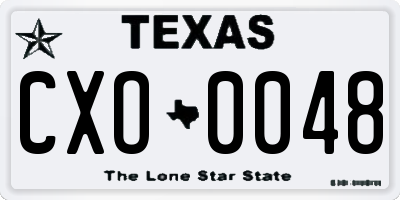 TX license plate CXO0048