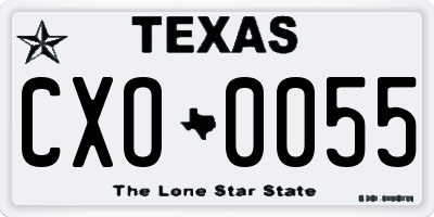 TX license plate CXO0055