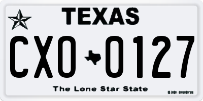 TX license plate CXO0127
