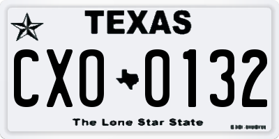TX license plate CXO0132
