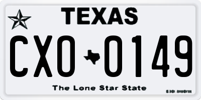 TX license plate CXO0149