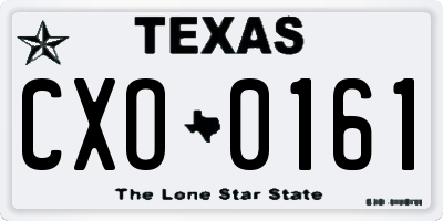 TX license plate CXO0161