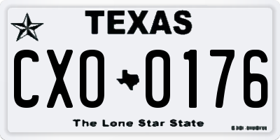 TX license plate CXO0176