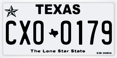 TX license plate CXO0179