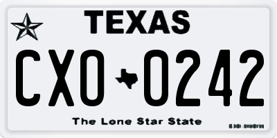 TX license plate CXO0242