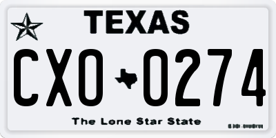 TX license plate CXO0274