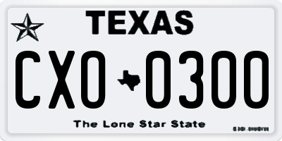 TX license plate CXO0300