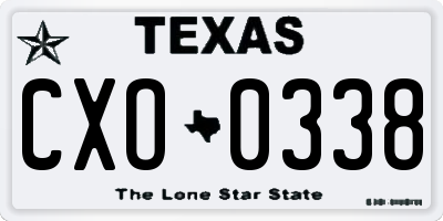TX license plate CXO0338