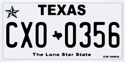TX license plate CXO0356