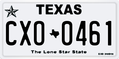 TX license plate CXO0461
