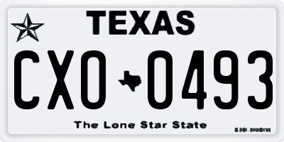 TX license plate CXO0493