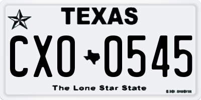 TX license plate CXO0545