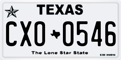TX license plate CXO0546