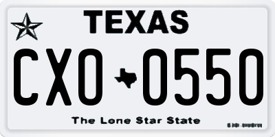 TX license plate CXO0550