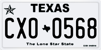 TX license plate CXO0568