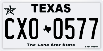 TX license plate CXO0577