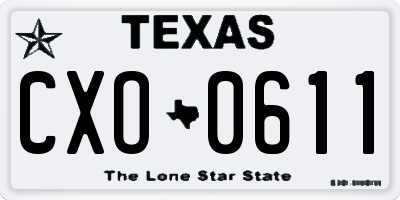 TX license plate CXO0611