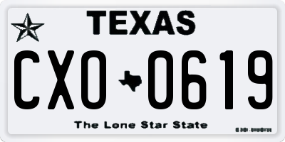 TX license plate CXO0619