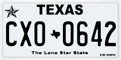 TX license plate CXO0642