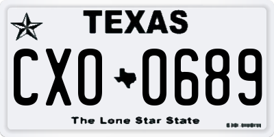 TX license plate CXO0689