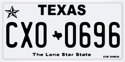 TX license plate CXO0696