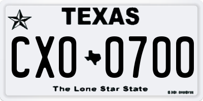 TX license plate CXO0700