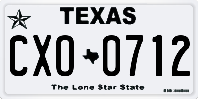 TX license plate CXO0712