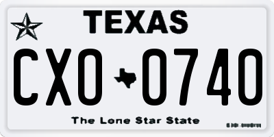 TX license plate CXO0740