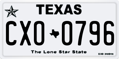 TX license plate CXO0796
