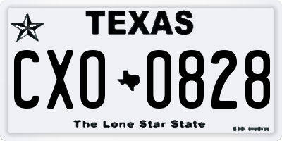 TX license plate CXO0828