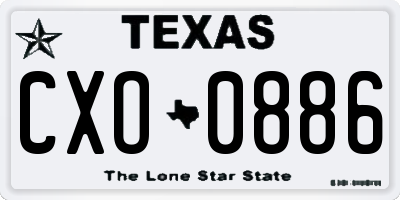 TX license plate CXO0886