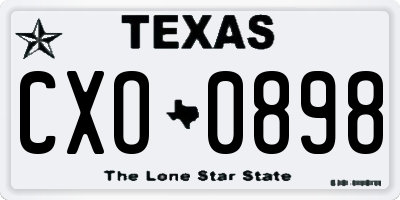 TX license plate CXO0898