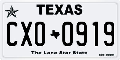 TX license plate CXO0919