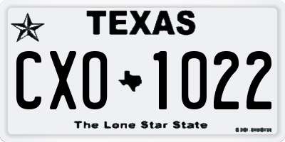 TX license plate CXO1022