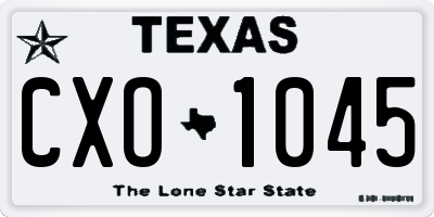 TX license plate CXO1045