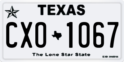 TX license plate CXO1067