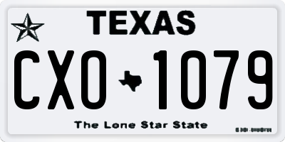 TX license plate CXO1079