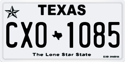 TX license plate CXO1085