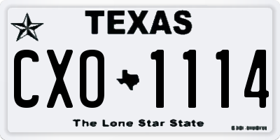TX license plate CXO1114