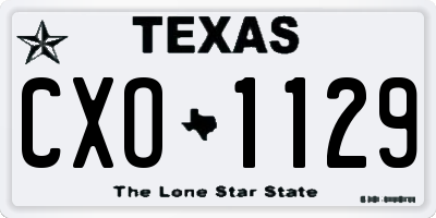 TX license plate CXO1129