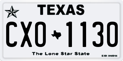 TX license plate CXO1130