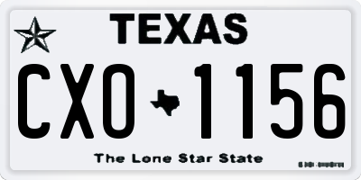 TX license plate CXO1156