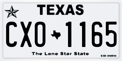 TX license plate CXO1165