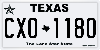 TX license plate CXO1180