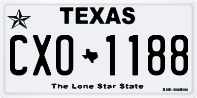 TX license plate CXO1188