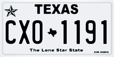 TX license plate CXO1191