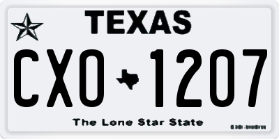 TX license plate CXO1207