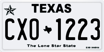 TX license plate CXO1223