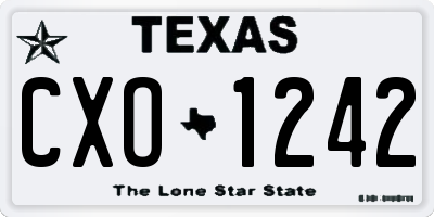 TX license plate CXO1242
